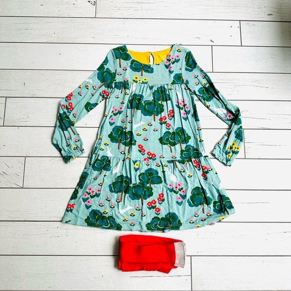 Mini Boden Nature Dress With Tights Size 9-10 Years - Picture 2 of 8